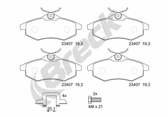 Set placute frana Breck 23407 00 702 00
