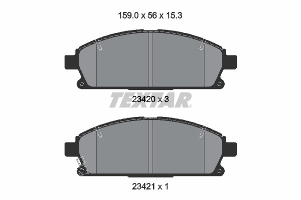 SET PLACUTE FRANA TEXTAR 2342006 - Compatibil cu INFINITI, NISSAN