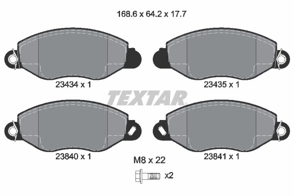 Set placute frana Textar 2343401