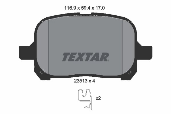 SET PLACUTE FRANA TEXTAR 2351302 - Compatibil cu LEXUS, TOYOTA