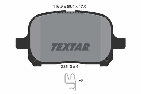 SET PLACUTE FRANA TEXTAR 2351302 - Compatibil cu LEXUS, TOYOTA