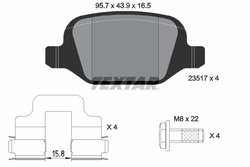 Set placute frana Textar 2351703