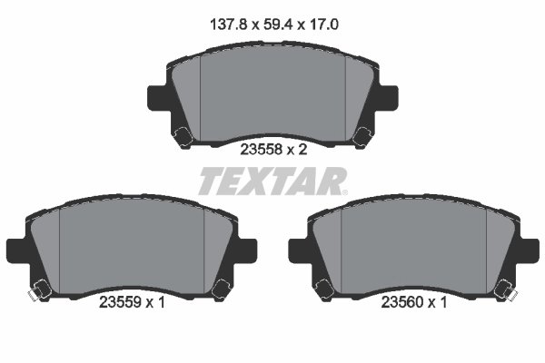 SET PLACUTE FRANA TEXTAR 2355802 - Compatibil cu MITSUBISHI, SUBARU