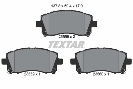 SET PLACUTE FRANA TEXTAR 2355802 - Compatibil cu MITSUBISHI, SUBARU
