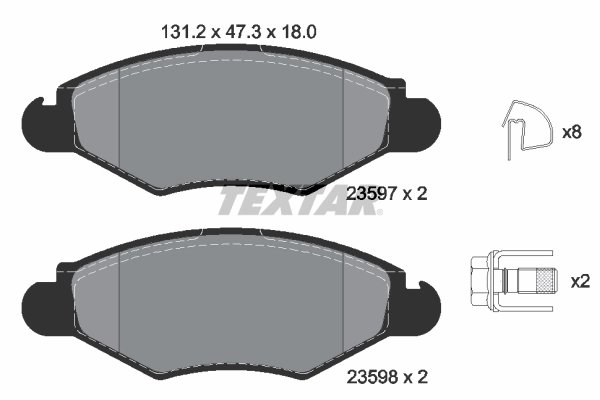 SET PLACUTE FRANA TEXTAR 2359703 - Compatibil cu CITROEN, NAZA, PEUGEOT, PEUGEOT (DF-PSA)