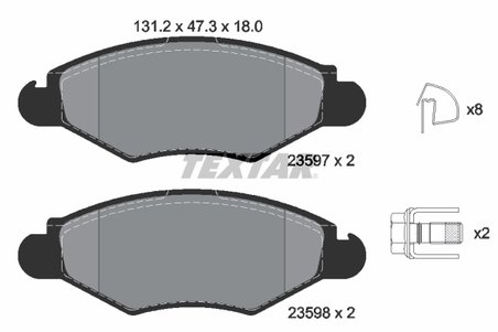 SET PLACUTE FRANA TEXTAR 2359703 - Compatibil cu CITROEN, NAZA, PEUGEOT, PEUGEOT (DF-PSA)
