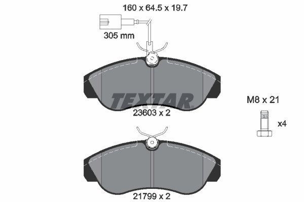 Set placute frana Textar 2360301