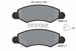 SET PLACUTE FRANA TEXTAR 2360501 - Compatibil cu CHEVROLET, HOLDEN, OPEL, SUBARU, SUZUKI, VAUXHALL