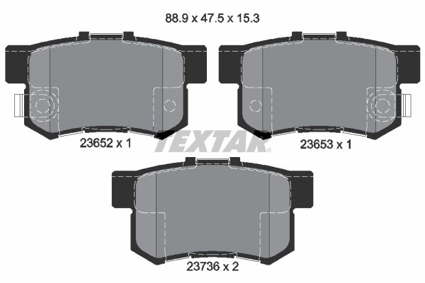 SET PLACUTE FRANA TEXTAR 2365201 - Compatibil cu ACURA, GREAT WALL, HONDA