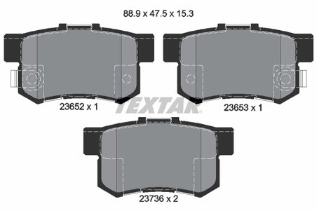 SET PLACUTE FRANA TEXTAR 2365201 - Compatibil cu ACURA, GREAT WALL, HONDA