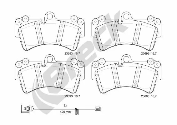SET PLACUTE FRANA BRECK 23693 00 553 00 - Compatibil cu AUDI, PORSCHE, VW