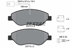 SET PLACUTE FRANA TEXTAR 2371104 - Compatibil cu ALFA ROMEO, CHRYSLER, FIAT, LANCIA