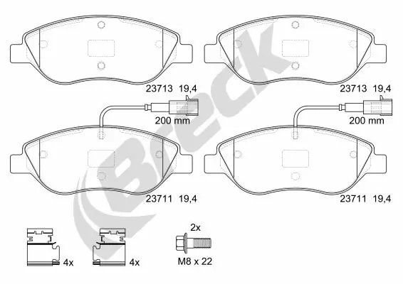 Set placute frana Breck 23711 00 701 00