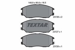 SET PLACUTE FRANA TEXTAR 2372601 - Compatibil cu HYUNDAI, KIA, KIA (DYK), SSANGYONG