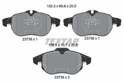 SET PLACUTE FRANA TEXTAR 2373807 - Compatibil cu CADILLAC, CHEVROLET, FIAT, HOLDEN, HSV, OPEL, SAAB, VAUXHALL