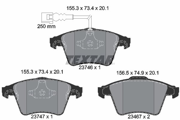 SET PLACUTE FRANA TEXTAR 2374602 - Compatibil cu VW