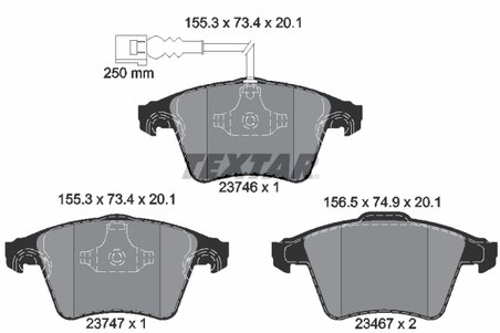 SET PLACUTE FRANA TEXTAR 2374602 - Compatibil cu VW