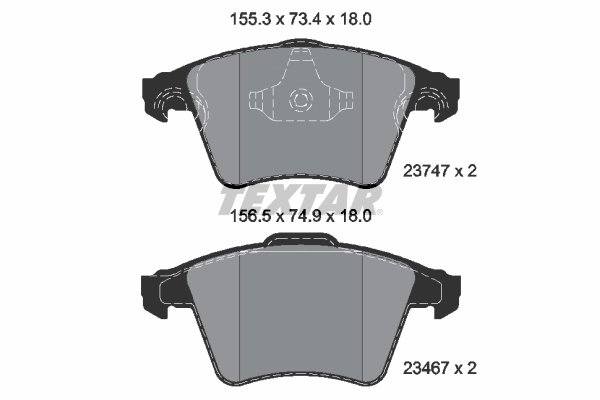 SET PLACUTE FRANA TEXTAR 2374701 - Compatibil cu VW