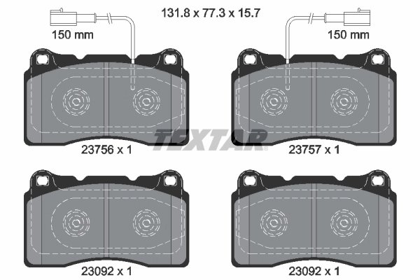SET PLACUTE FRANA TEXTAR 2375601 - Compatibil cu ALFA ROMEO