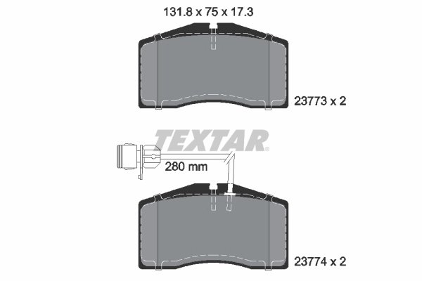 SET PLACUTE FRANA TEXTAR 2377301 - Compatibil cu AUDI