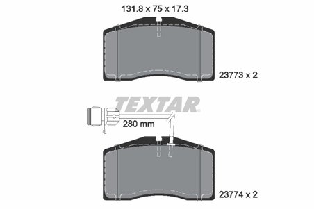 SET PLACUTE FRANA TEXTAR 2377301 - Compatibil cu AUDI