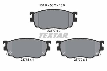 SET PLACUTE FRANA TEXTAR 2377701 - Compatibil cu GAC, ISUZU, MAZDA, ZOTYE