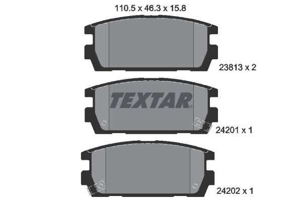 SET PLACUTE FRANA TEXTAR 2381301 - Compatibil cu HYUNDAI, HYUNDAI (HUATAI), LANDWIND (JMC)