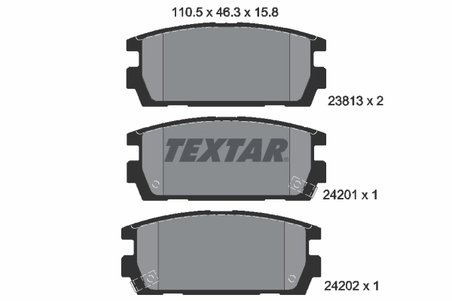 SET PLACUTE FRANA TEXTAR 2381301 - Compatibil cu HYUNDAI, HYUNDAI (HUATAI), LANDWIND (JMC)