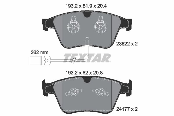 Set placute frana Textar 2382201
