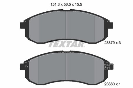SET PLACUTE FRANA TEXTAR 2387902 - Compatibil cu MITSUBISHI