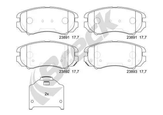 SET PLACUTE FRANA BRECK 23891 00 701 10 - Compatibil cu HYUNDAI, KIA