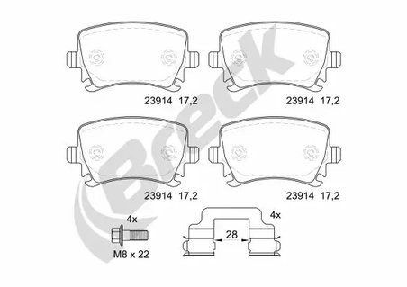Set placute frana Breck 23914 00 704 10