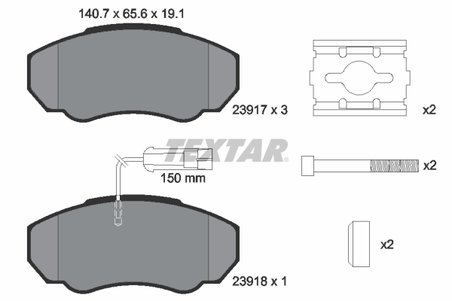 SET PLACUTE FRANA TEXTAR 2391701 - Compatibil cu CITROEN, FIAT, PEUGEOT