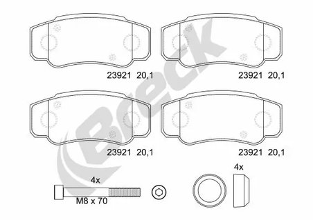 SET PLACUTE FRANA BRECK 23921 00 703 00 - Compatibil cu CITROEN, FIAT, PEUGEOT