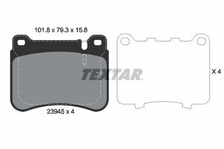 SET PLACUTE FRANA TEXTAR 2394501 - Compatibil cu MERCEDES-BENZ