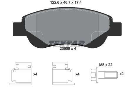 SET PLACUTE FRANA TEXTAR 2395901 - Compatibil cu CITROEN, GEELY, GLEAGLE, PEUGEOT, TOYOTA