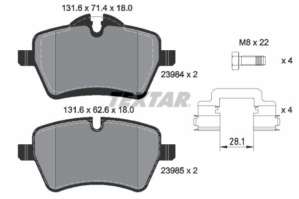Set placute frana Textar 2398404