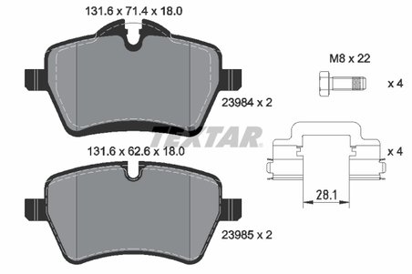 Set placute frana Textar 2398404