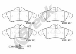 SET PLACUTE FRANA BRECK 23990 00 703 10 - Compatibil cu MERCEDES-BENZ, VW