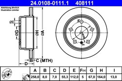 DISC FRANA ATE 24.0108-0111.1 - Compatibil cu MERCEDES-BENZ