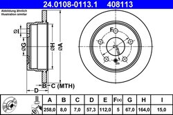 DISC FRANA ATE 24.0108-0113.1 - Compatibil cu MERCEDES-BENZ