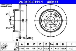 DISC FRANA ATE 24.0109-0111.1 - Compatibil cu HONDA