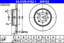 Disc frana ATE 24.0109-0162.1