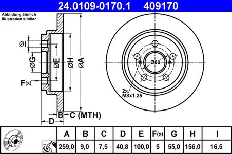 Disc frana ATE 24.0109-0170.1