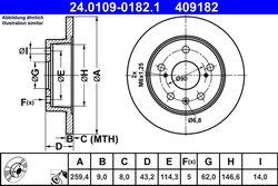 DISC FRANA ATE 24.0109-0182.1 - Compatibil cu SUZUKI