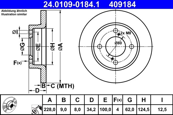 DISC FRANA ATE 24.0109-0184.1 - Compatibil cu SUZUKI