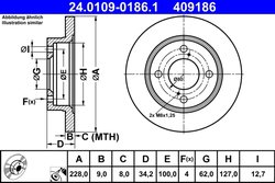 DISC FRANA ATE 24.0109-0186.1 - Compatibil cu SUZUKI