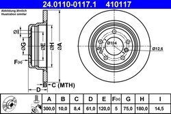 DISC FRANA ATE 24.0110-0117.1 - Compatibil cu BMW