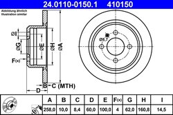 DISC FRANA ATE 24.0110-0150.1 - Compatibil cu BMW