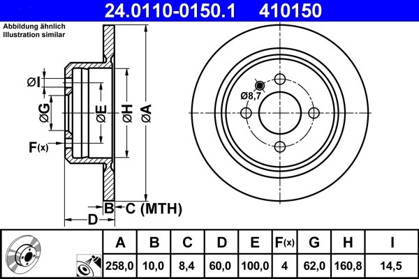 Disc frana ATE 24.0110-0150.1